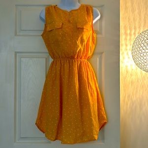 Yellow Polka dot sundress summer medium